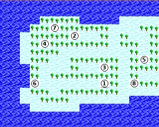 mapa obszaru E1 — Serpent Woods